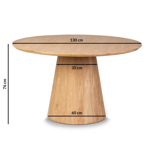 Stół do jadalni Fungo 130 cm drewniany naturalny