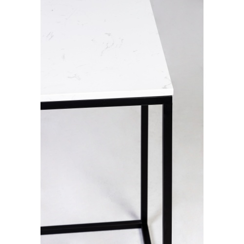 Stolik kawowy Laval 45 cm biały marmur/czarne nogi
