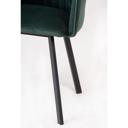 Krzesło do jadalni Clara welurowe ciemnozielone