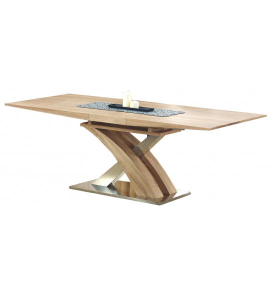 Stół rozkładany Sandor 160(220)x90, biały/dąb sonoma