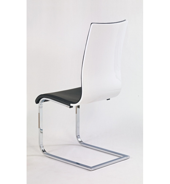 Krzesło do jadalni K104, tapicerowane, czarnobiałe