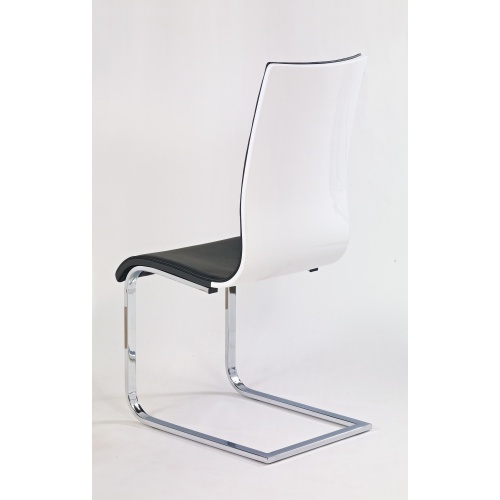 Krzesło do jadalni K104, tapicerowane, czarnobiałe