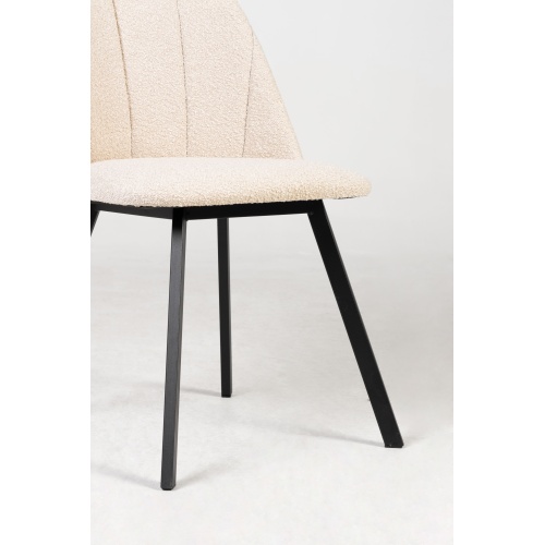 Krzesło tapicerowane Luisa beżowe/czarne nóżki