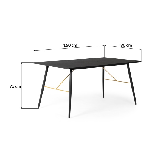 Stół do jadalni Alaia 160x90 cm czarny