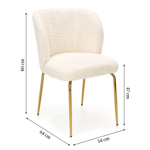 Krzesło tapicerowane K474 jasnobeżowe boucle