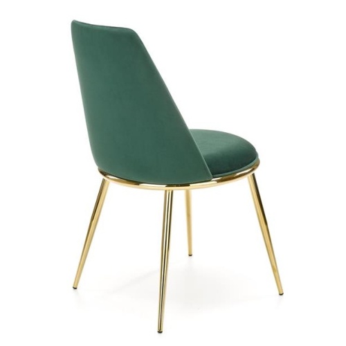 Krzesło tapicerowane K460 butelkowa zieleń/złote nóżki