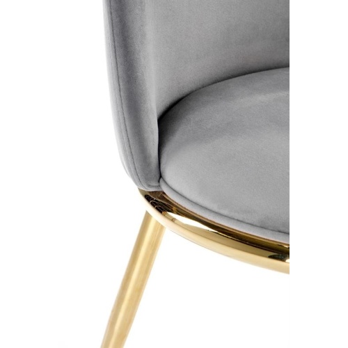 Krzesło tapicerowane K460 jasnoszare/złote nóżki