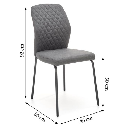 Krzesło tapicerowane K461 szare