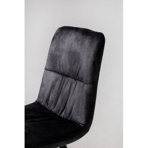 Krzesło do jadalni Bros szare welurowe/czarne nogi