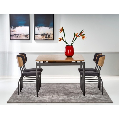 Krzesło tapicerowane Smart antracytowe/dąb