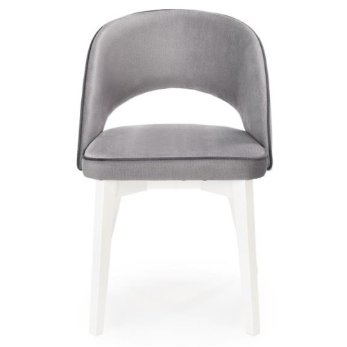 Krzesło tapicerowane Marino szare/białe nóżki