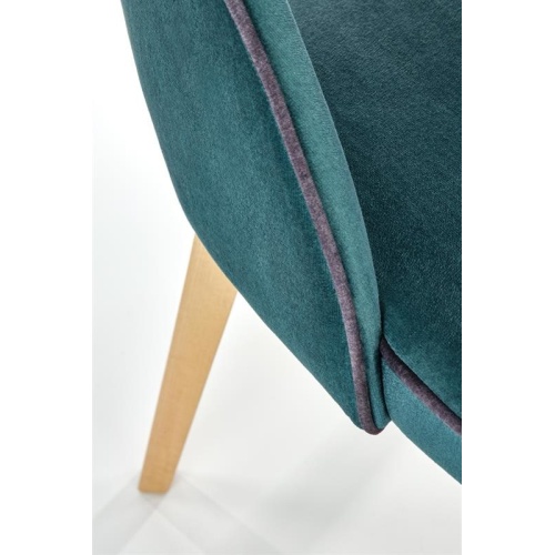 Krzesło tapicerowane Marino ciemnozielone/dąb