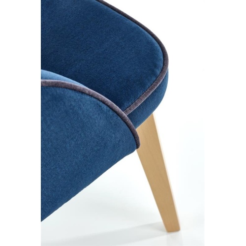 Krzesło tapicerowane Marino granatowe/dąb