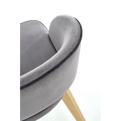 Krzesło tapicerowane Marino szare/dąb