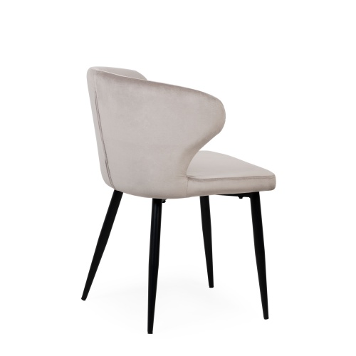 Krzesło tapicerowane Chario do jadalni beżowe/czarne nogi