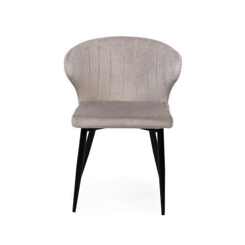 Krzesło tapicerowane Chario do jadalni beżowe/czarne nogi