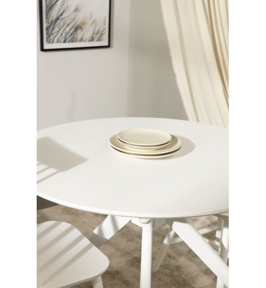Stół okrągły Donatella 106x76 cm biały