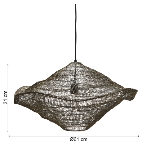Lampa wisząca z metalowym kloszem, 31 cm mosiądz