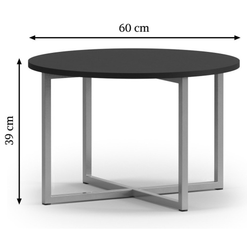 Okrągły stolik kawowy Callie 60 cm, czarny/złote nóżki
