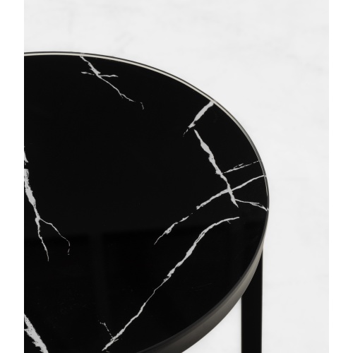 Stolik kawowy Lenny 40 cm okrągły czarny marmur
