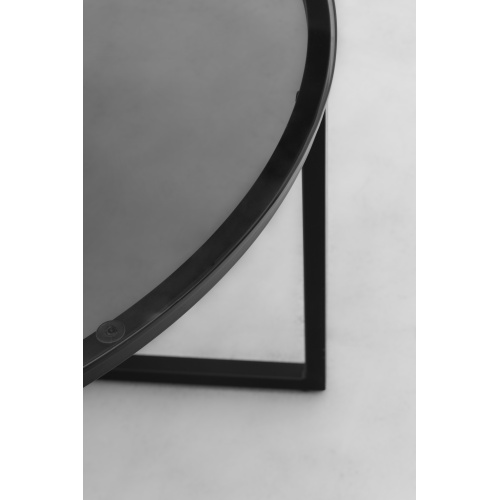 Stolik kawowy Lunno 80 cm okrągły czarny szkło dymione