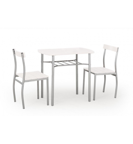 Stół do jadalni Lance + 2 krzesła biały