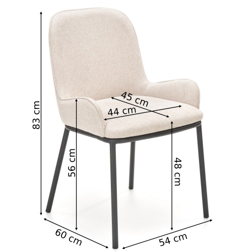 Krzesło tapicerowane K481 beżowe/czarne nóżki