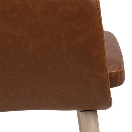 Krzesło tapicerowane Nora, brązowe, ekoskóra