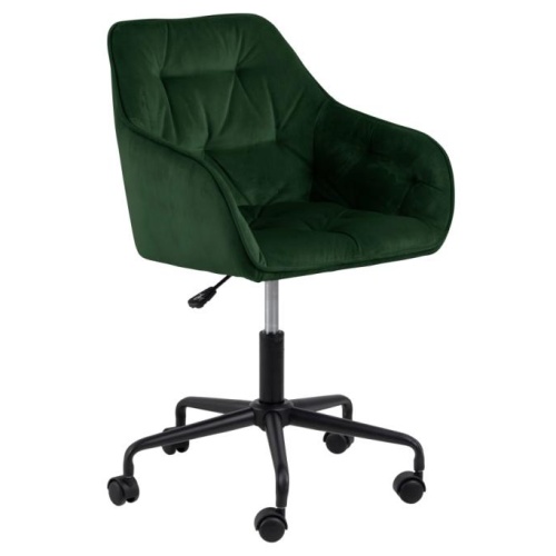 Krzesło obrotowe Brooke zielone, welurowe