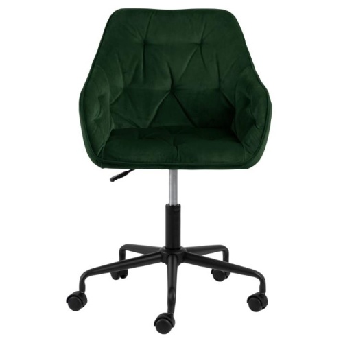 Krzesło obrotowe Brooke zielone, welurowe