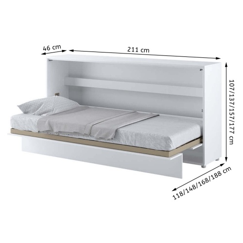 Półkotapczan Bed Concept biały połysk, poziomy