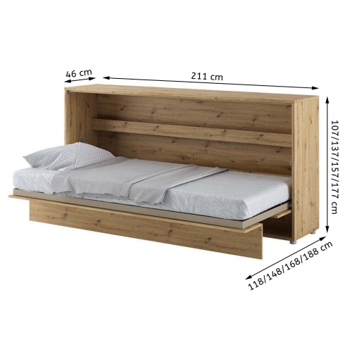 Półkotapczan Bed Concept dąb artisan, poziomy