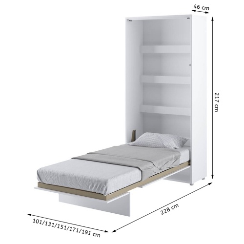 Półkotapczan Bed Concept biały połysk, pionowy