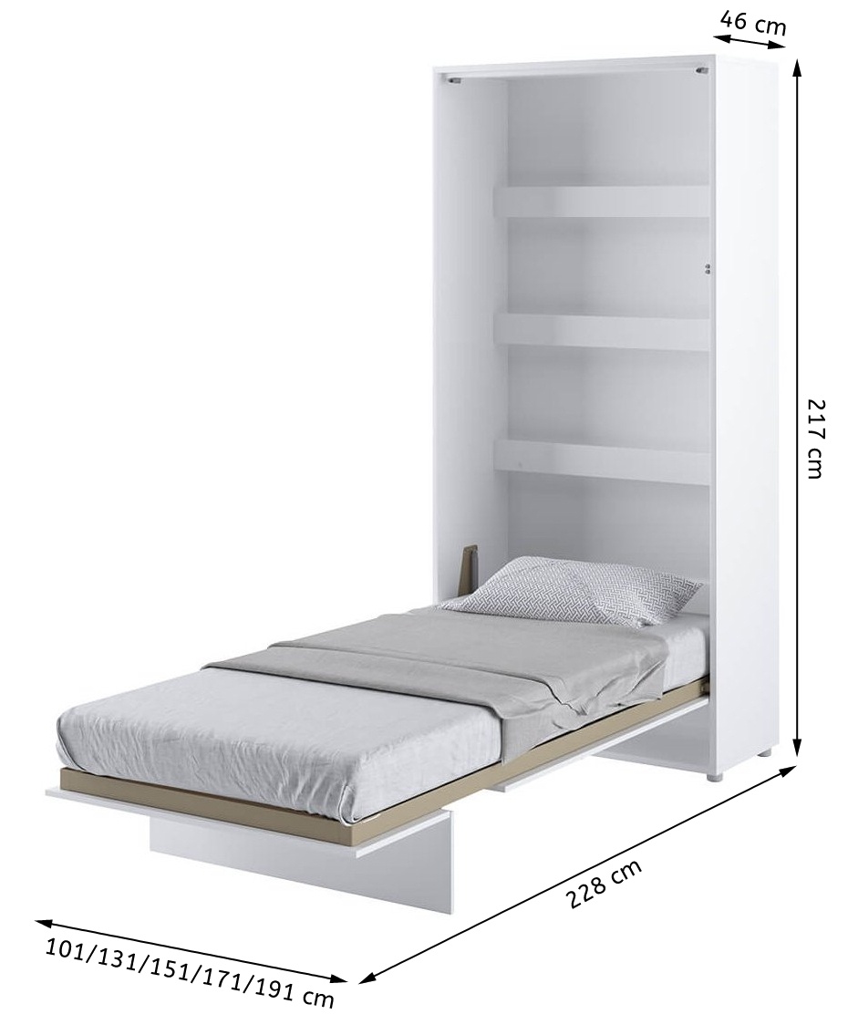 Półkotapczan Bed Concept biały, pionowy