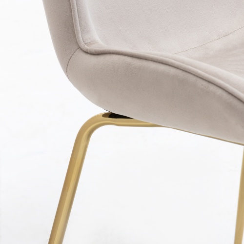 Krzesło do jadalni Cersa welurowe beżowe/złote nogi