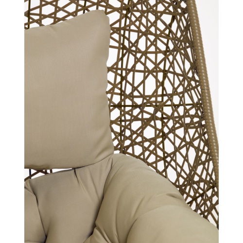 Fotel wiszący brązowy, technorattan