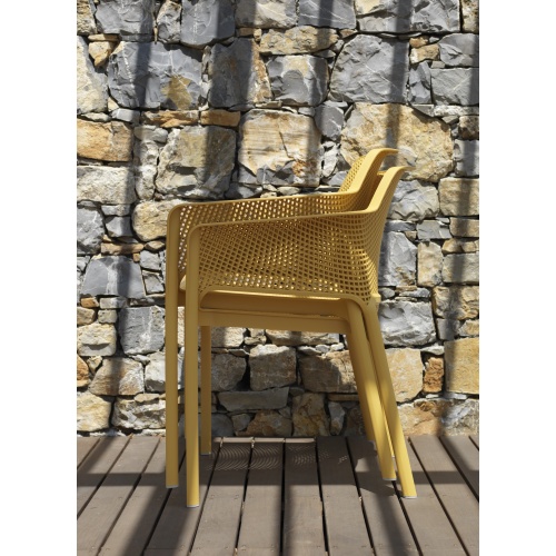 Krzesło ogrodowe Nardi Net musztardowe, senape
