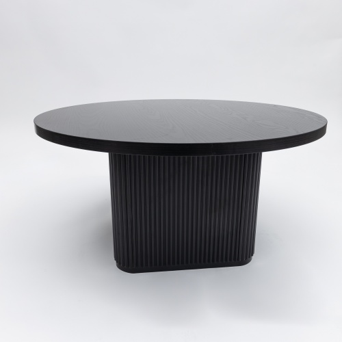Stolik kawowy Clemente z lamelami 80 cm, czarny