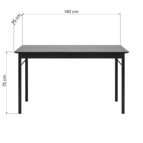 Stół do jadalni Dalian 140 cm, czarny