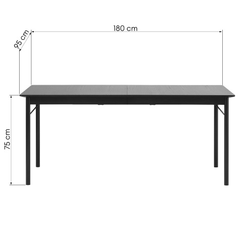 Stół do jadalni Dalian 180 cm, czarny