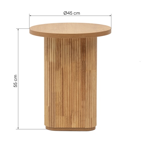 Stolik kawowy Clemente z lamelami 45 cm, naturalny