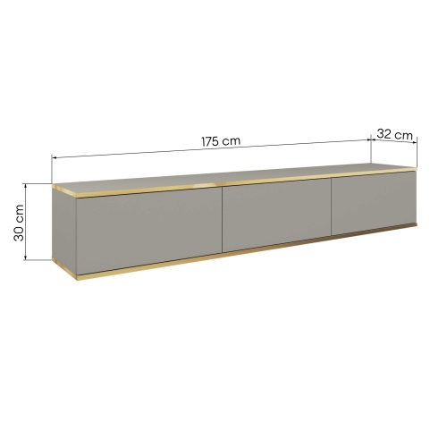 Szafka RTV wisząca Oro 175 cm szara