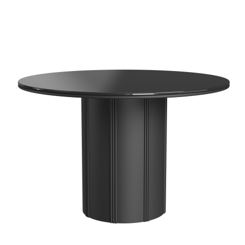 Stół do jadalni Lukka, okrągły, czarny, szklany