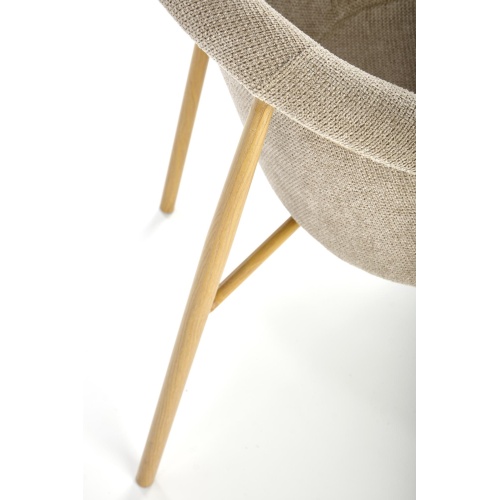 Krzesło tapicerowane K489 beżowe/złote nóżki