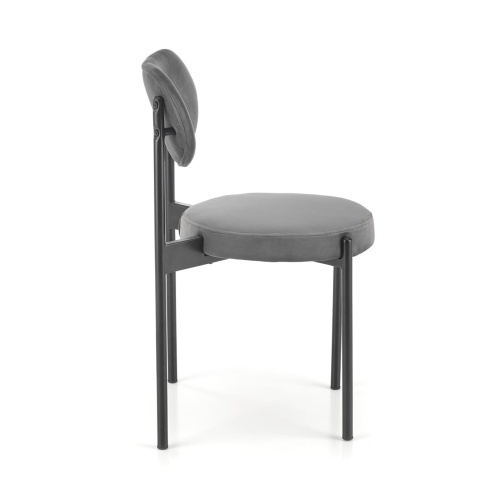 Krzesło tapicerowane K509 popielate/czarne nóżki, welur