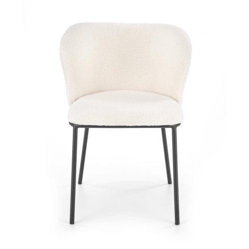 Krzesło tapicerowane K518 kremowe, boucle