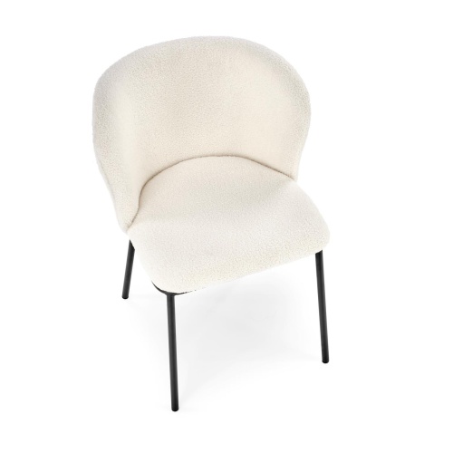 Krzesło tapicerowane K518 kremowe, boucle