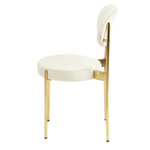 Krzesło do jadalni Montello, welurowe, beżowe/złote nogi