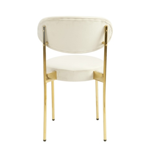 Krzesło do jadalni Montello, welurowe, beżowe/złote nogi