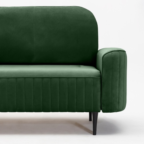 Sofa rozkładana Louie z pojemnikiem, zielona, welurowa